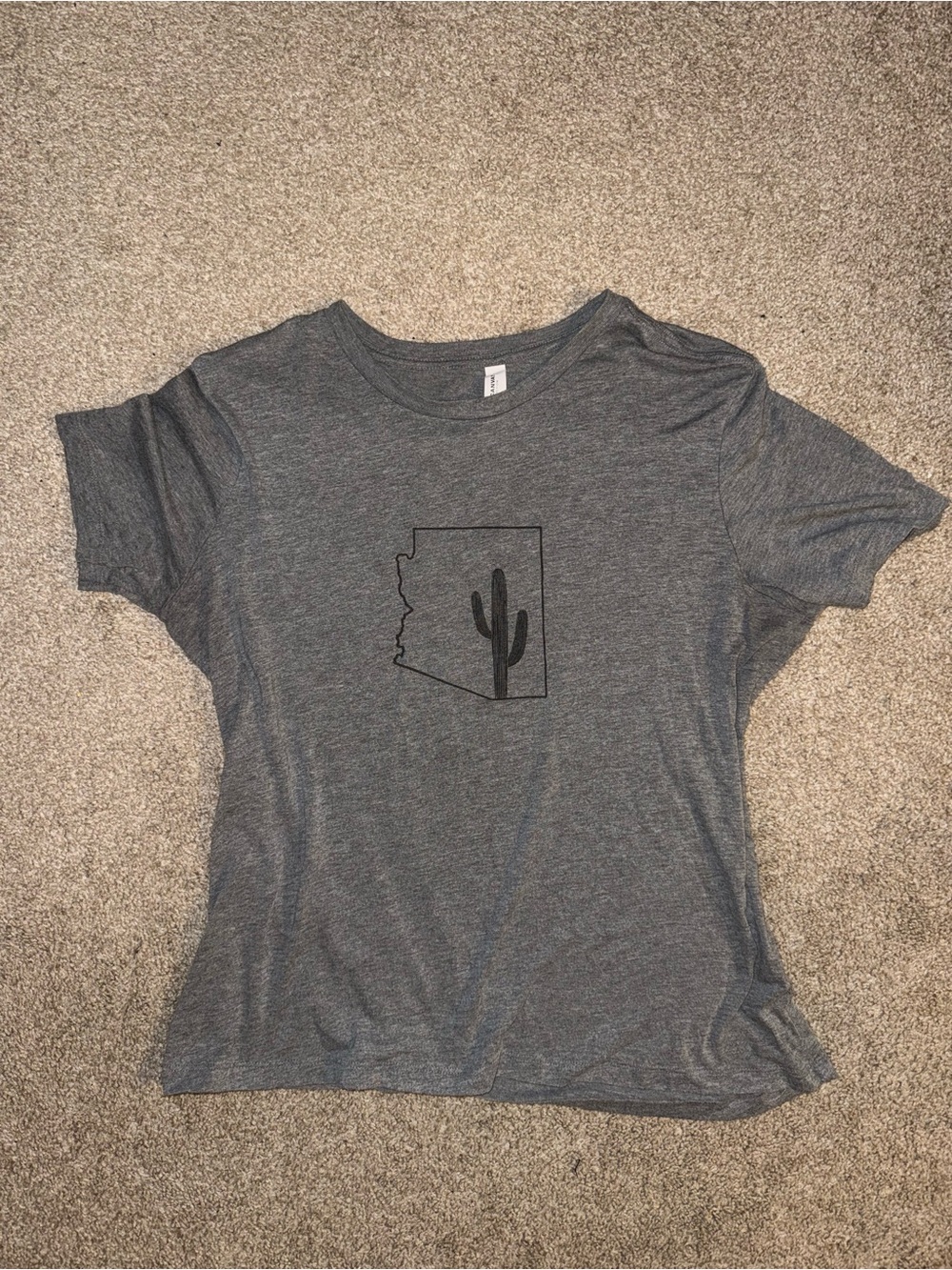 Bella Canvas Gray Arizona Cactus Graphic Tee - Women's